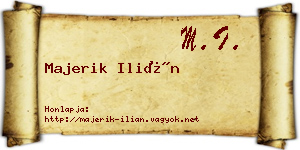 Majerik Ilián névjegykártya